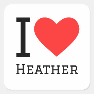 Pegatina Cuadrada Amo a Heather