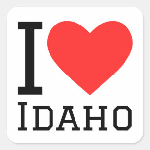 Pegatina Cuadrada Amo a Idaho