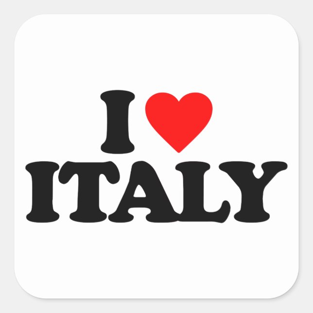 PEGATINA CUADRADA AMO A ITALIA (Anverso)