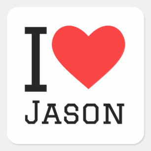 Pegatina Cuadrada Amo a Jason