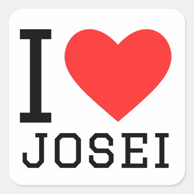 Pegatina Cuadrada Amo a josei (Anverso)