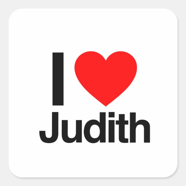 Pegatina Cuadrada amo a judith (Anverso)