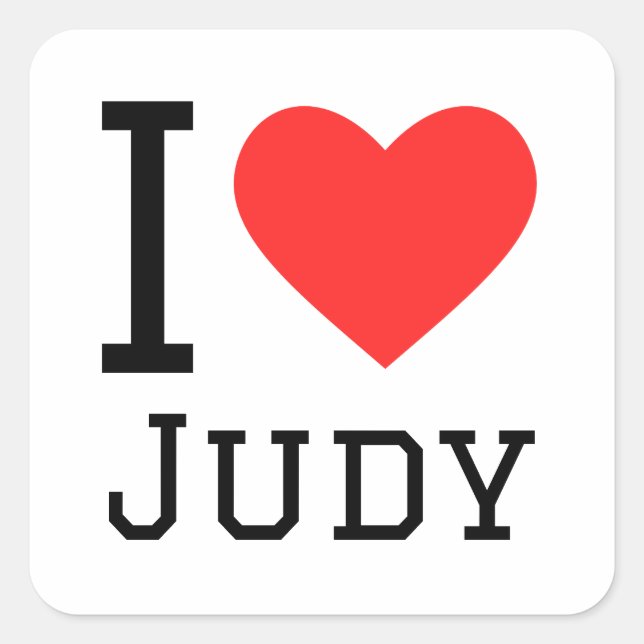 Pegatina Cuadrada Amo a judy (Anverso)