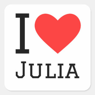 Pegatina Cuadrada Amo a julia