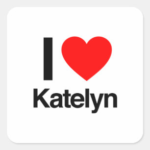 Pegatina Cuadrada amo a katelyn