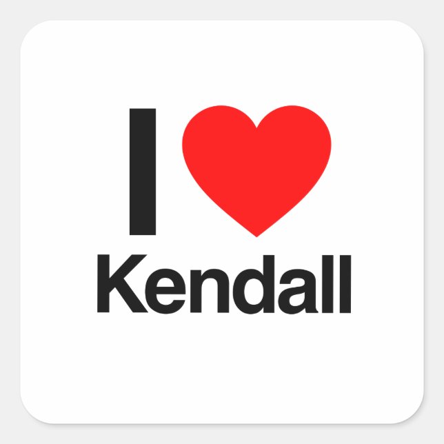 Pegatina Cuadrada amo a kendall (Anverso)