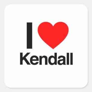 Pegatina Cuadrada amo a kendall