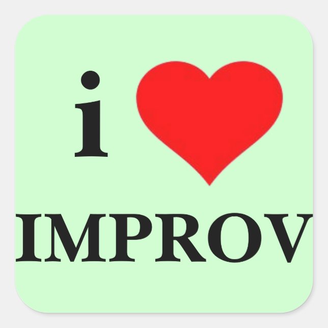 Pegatina Cuadrada Amo a la Creatividad (Anverso)