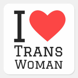 Pegatina Cuadrada Amo a la mujer trans