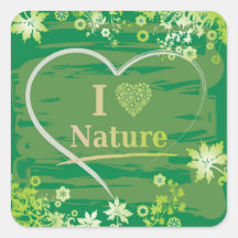 Amo a la Naturaleza Corazón texto y flores - Verde