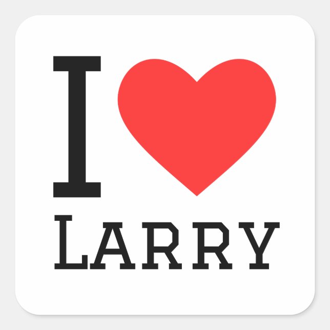 Pegatina Cuadrada Amo a larry (Anverso)