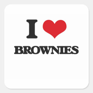 Pegatina Cuadrada Amo a las Brownies