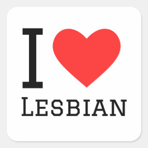 Pegatina Cuadrada Amo a las lesbianas