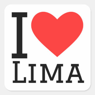 Pegatina Cuadrada Amo a lima