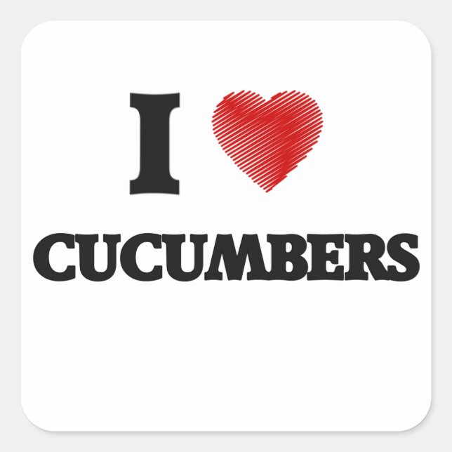 Pegatina Cuadrada Amo a los Cucumbers (Anverso)