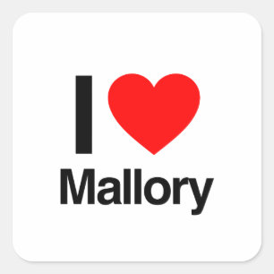 Pegatina Cuadrada amo a mallory