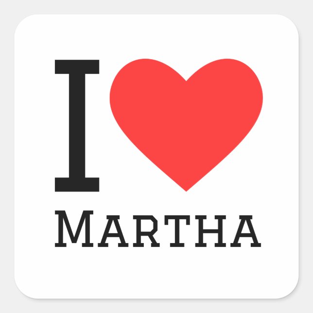 Pegatina Cuadrada Amo a martha (Anverso)