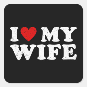 Pegatina Cuadrada Amo a mi esposa