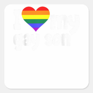 Pegatina Cuadrada Amo a mi hijo gay Camisas mujeres Vintage Orgullo 