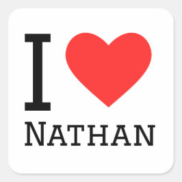 Pegatina Cuadrada Amo a Nathan
