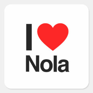 Pegatina Cuadrada amo a nola