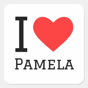 Pegatina Cuadrada Amo a Pamela