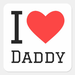 Pegatina Cuadrada Amo a papá