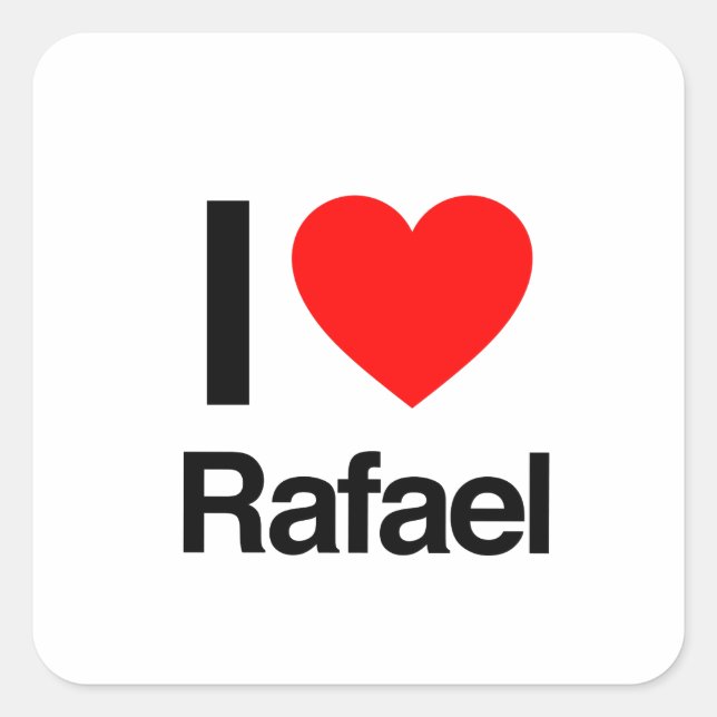 Pegatina Cuadrada amo a rafael (Anverso)