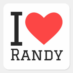 Pegatina Cuadrada Amo a randy