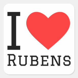 Pegatina Cuadrada Amo a Rubens
