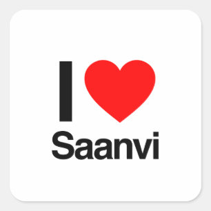 Pegatina Cuadrada amo a saanvi