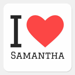 Pegatina Cuadrada Amo a samantha