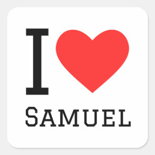 Pegatina Cuadrada Amo a Samuel