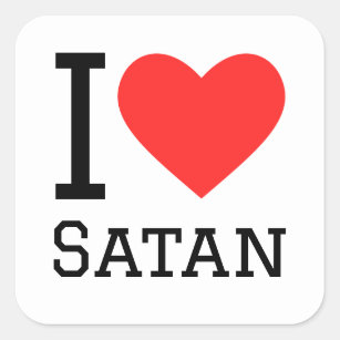 Pegatina Cuadrada Amo a Satan