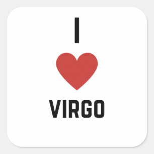 Pegatina Cuadrada Amo a Virgo Zodiac