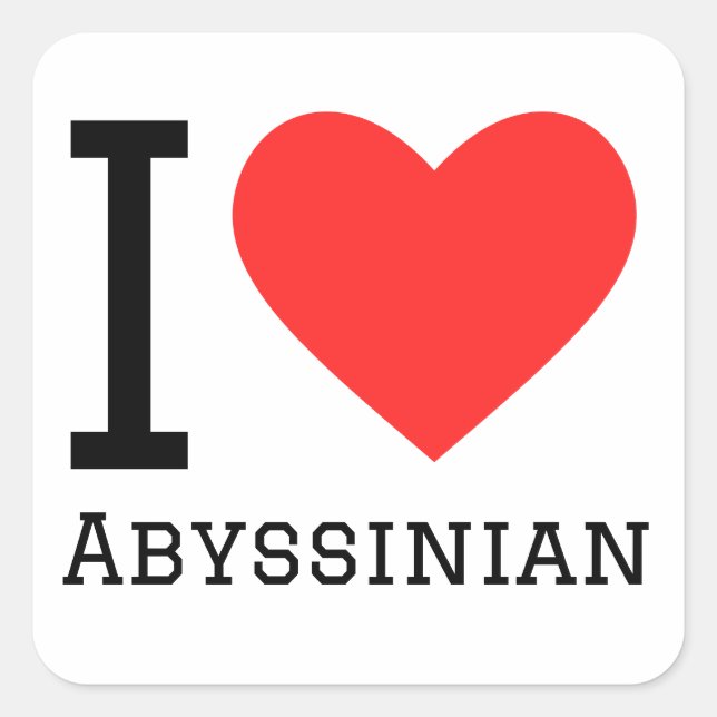Pegatina Cuadrada Amo Abysinian. (Anverso)