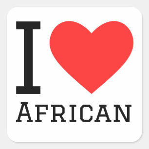 Pegatina Cuadrada Amo África