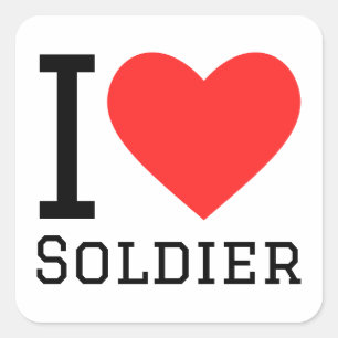 Pegatina Cuadrada Amo al soldado