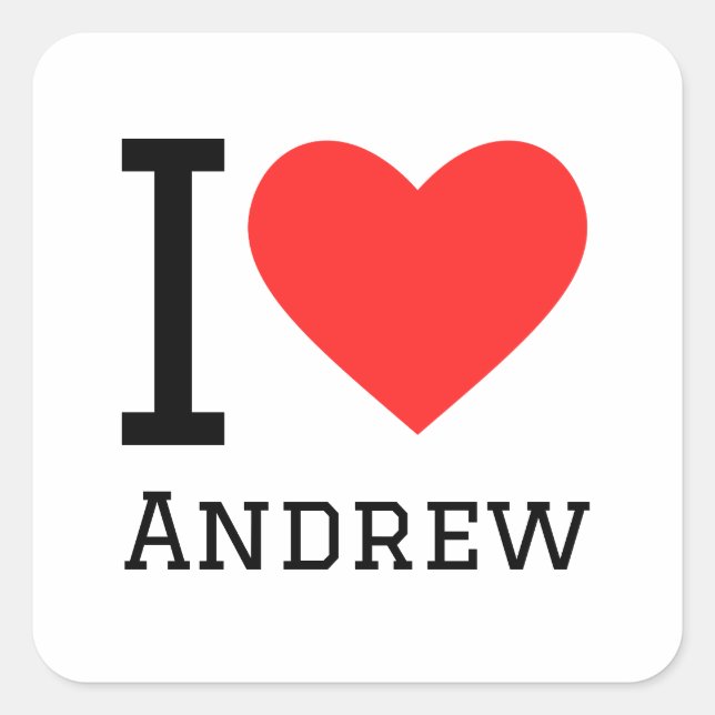 Pegatina Cuadrada Amo andrew (Anverso)