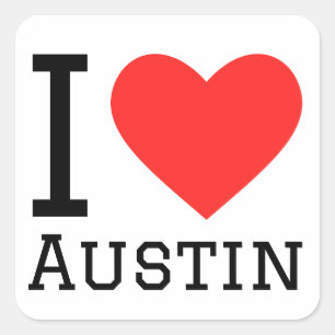 Pegatina Cuadrada Amo Austin
