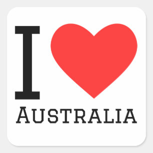 Pegatina Cuadrada Amo Australia