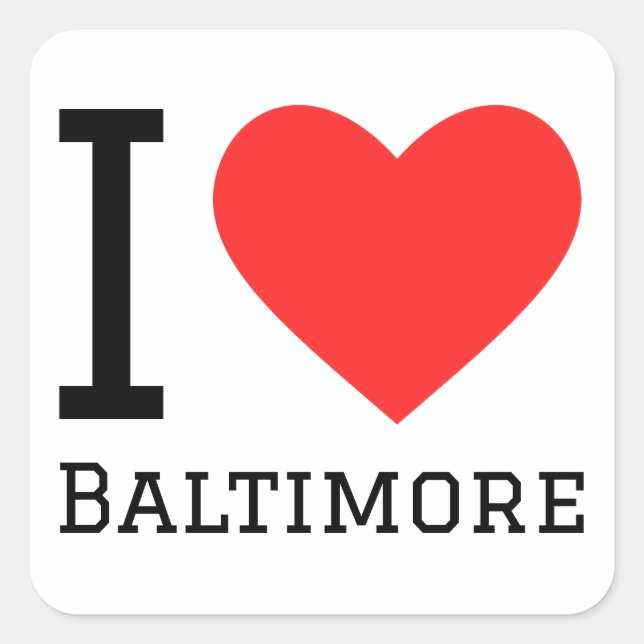 Pegatina Cuadrada Amo Baltimore (Anverso)