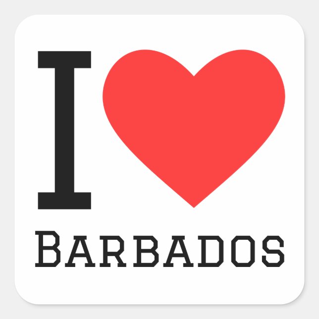 Pegatina Cuadrada Amo Barbados (Anverso)
