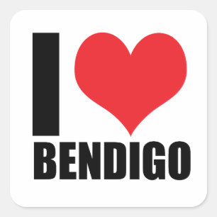 Pegatina Cuadrada Amo Bendigo