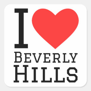 Pegatina Cuadrada Amo Beverly Hills