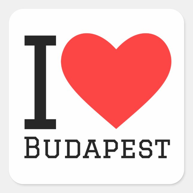 Pegatina Cuadrada Amo Budapest (Anverso)