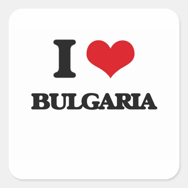 Pegatina Cuadrada Amo Bulgaria (Anverso)