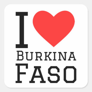 Pegatina Cuadrada Amo Burkina Faso