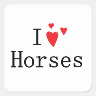 Pegatina Cuadrada Amo caballos
