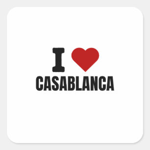 Pegatina Cuadrada Amo casablanca - Me encanta casablanca marruecos